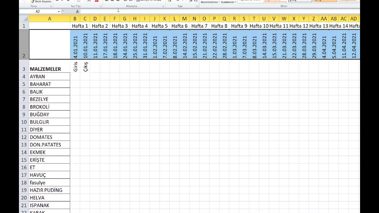 Excel Stok 01