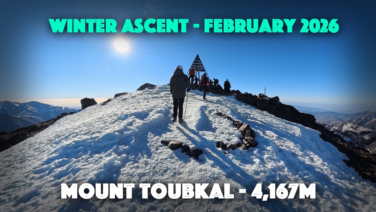 Winter ascent of Mount Toubkal in Morocco, North Africa's highest mountain at 4,167m
