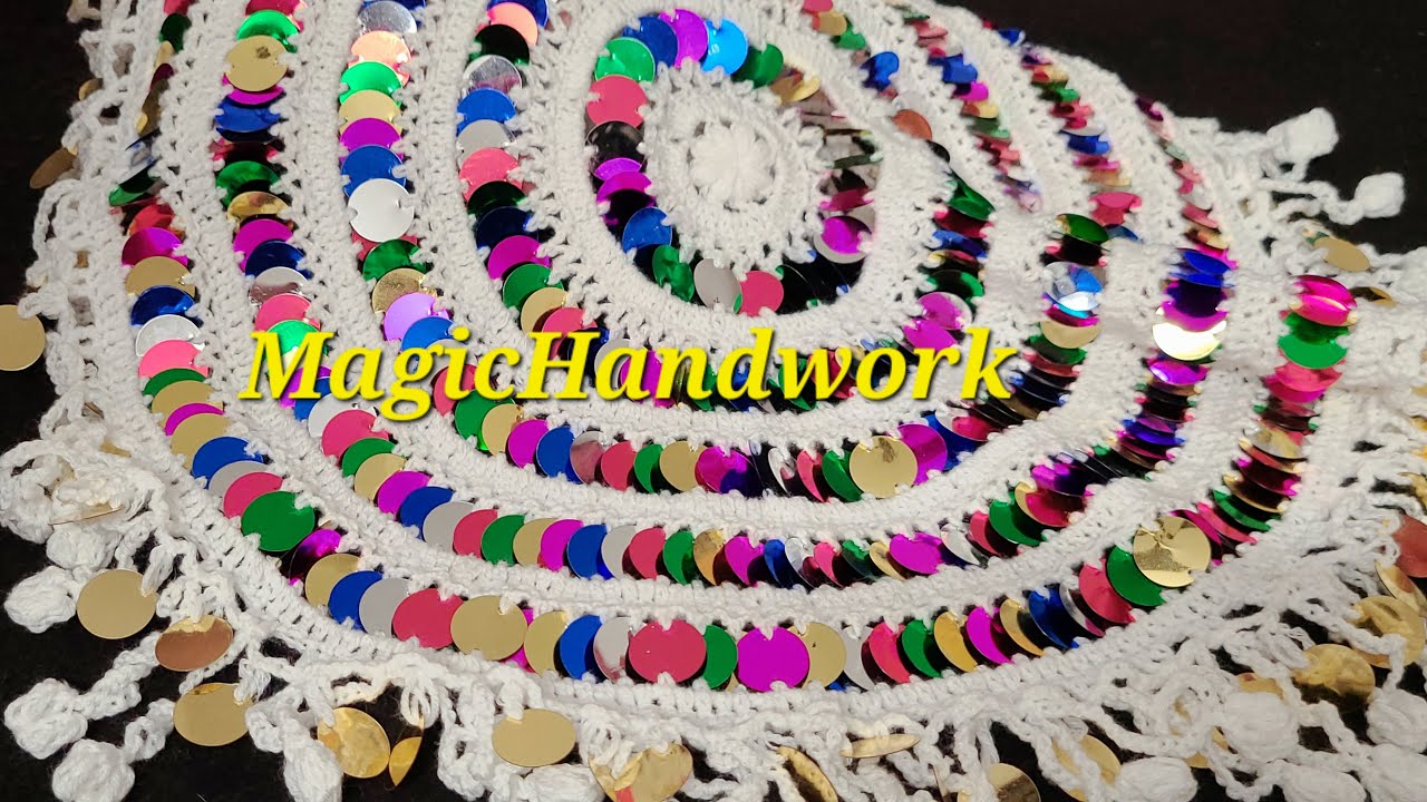 ❤️सितारा वाला पूजा थालीकवर, थालपोश बनाना सीखें, लोकारीचा रूमाल, Crochet round Tablemat, Sitara Rumal