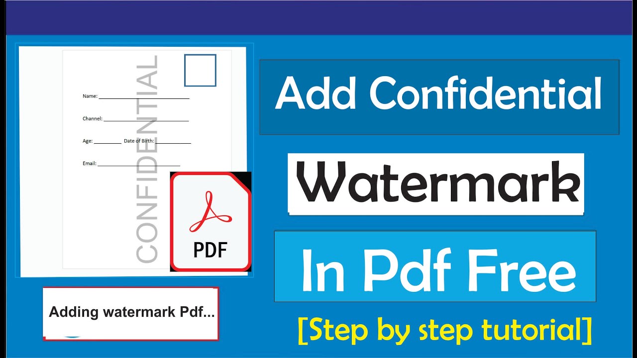 How to Add a Confidential Watermark in Pdf