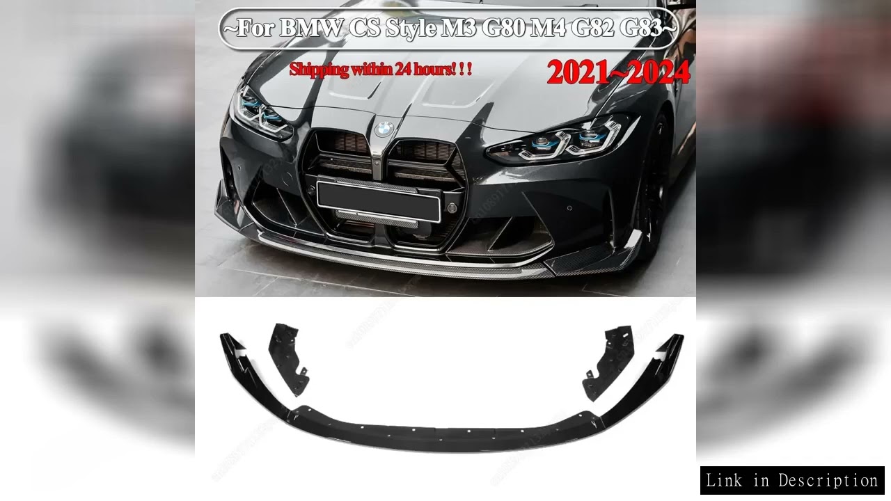 For BMW CS Style M3 G80 M4 G82 G83 2021-2024 Car Front Bumper Lip Diffuser Spoiler Splitter BodyKits