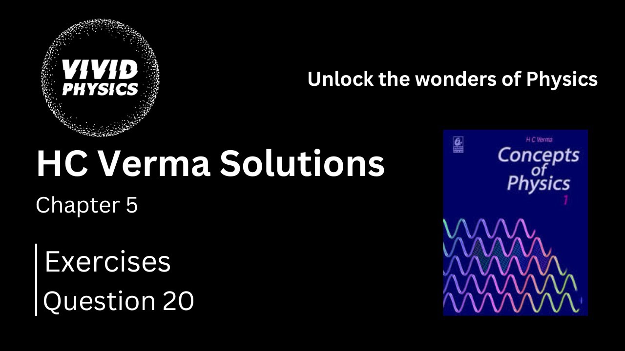 HC Verma Solutions | Q20 Exercise | Ch 5: Newton's Laws of Motion | Class 11 Physics