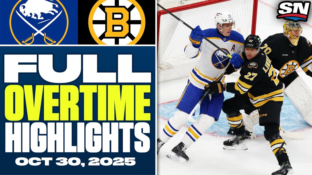 Buffalo Sabres at Boston Bruins | FULL Overtime Highlights - October 30, 2025