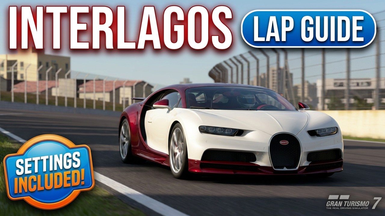 GT7 - Interlagos Lap Guide in Bugatti Chiron, with SETTINGS @ 725.03 PP