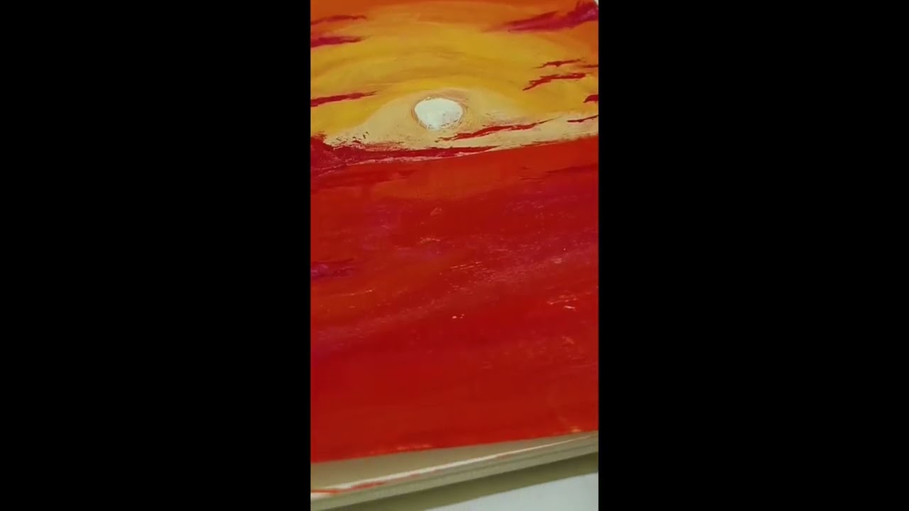 How to paint a sunset||Easy sunset painting🌅🖌️All music rights reserved to the copyright owner 