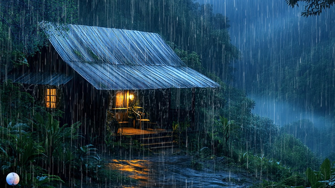 Fall Asleep Fast - Heavy Rain and Thunder on Roof | Relaxing Deep Sleep Rain Sounds