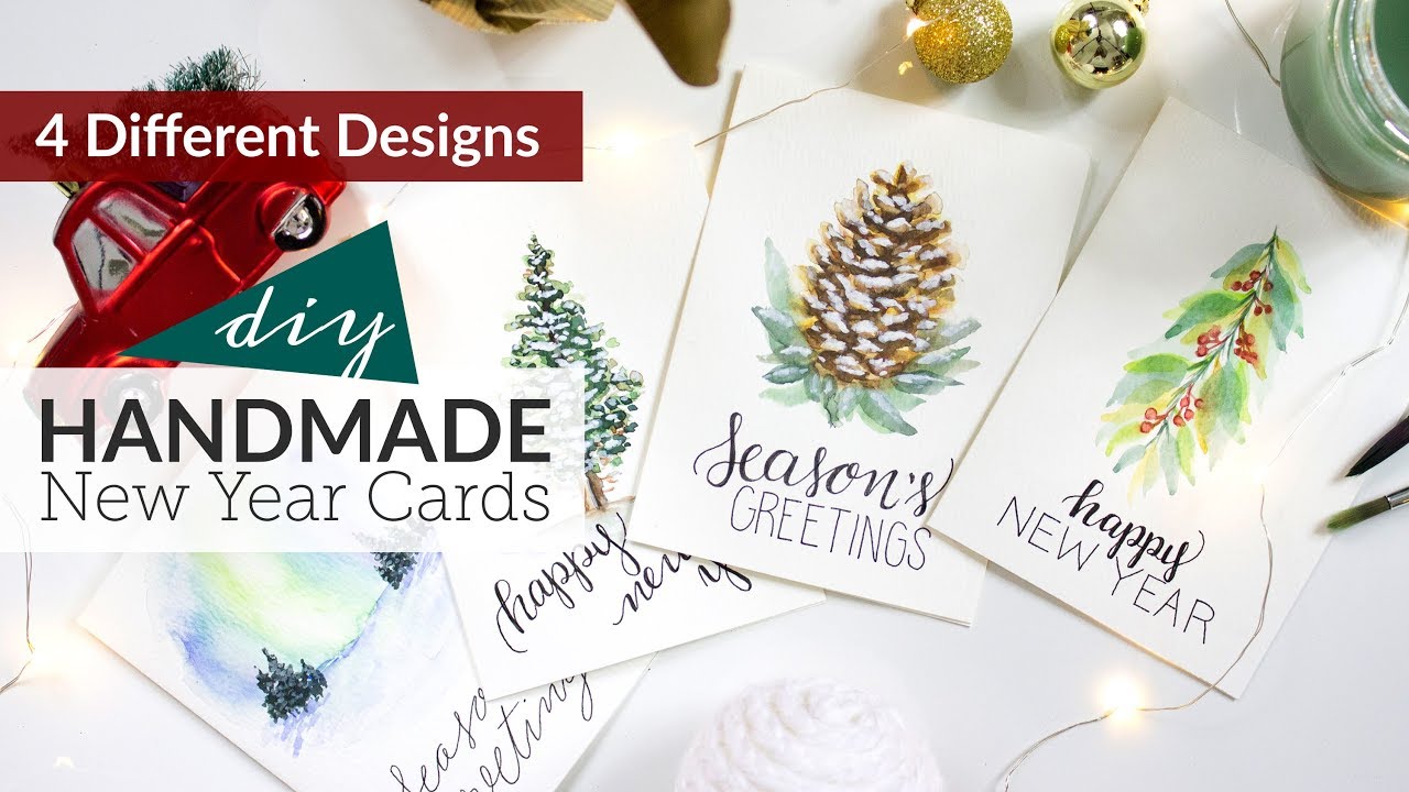 DIY Watercolour New Year/Christmas Cards