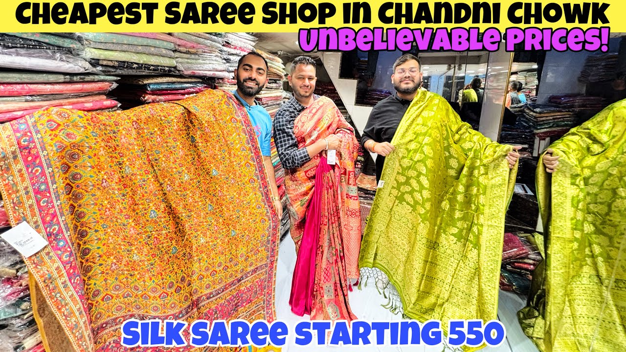 Cheapest Saree Shop in Chandni Chowk | Unbelievable Prices #saree #chandnichowk #sareecollection