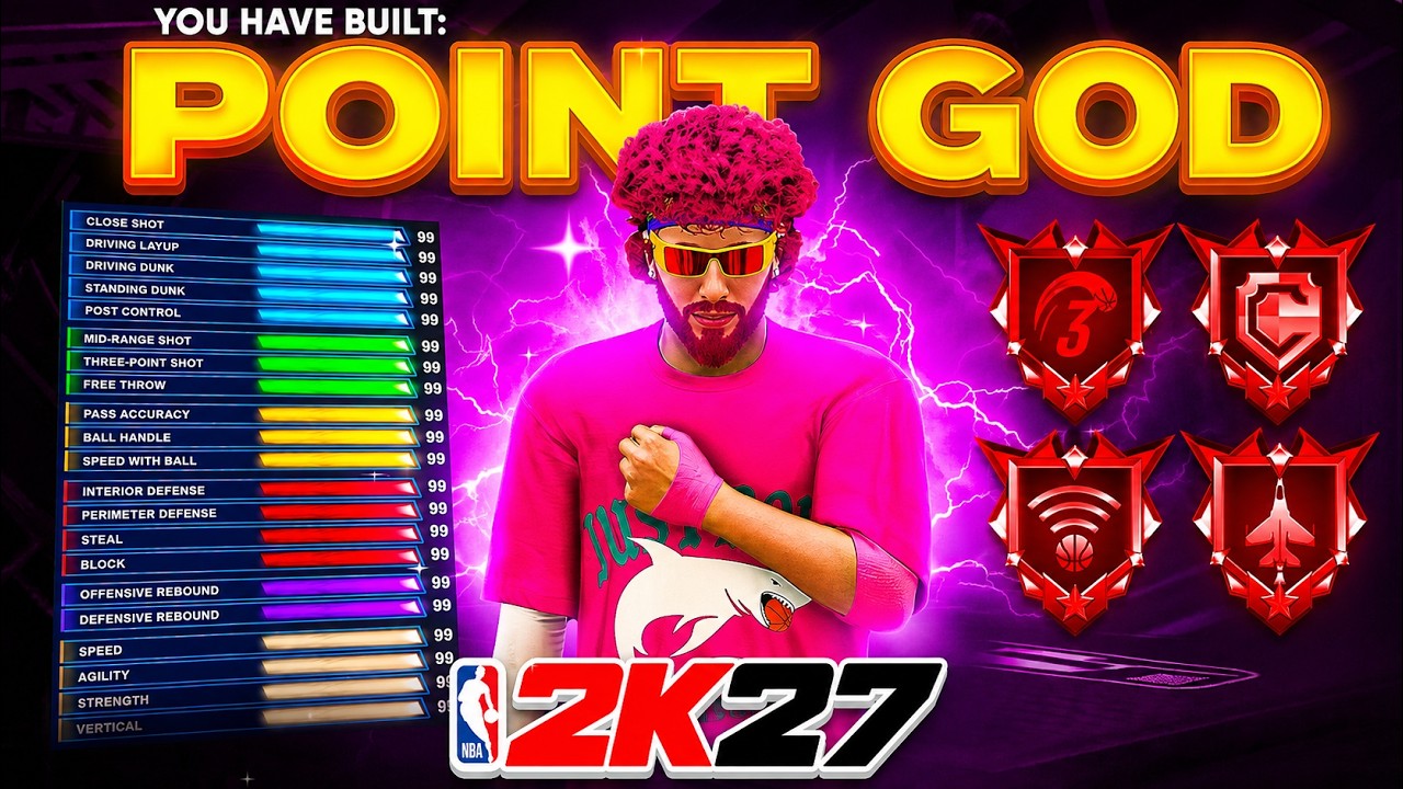 МОЙ БИЛД &laquo;POINT GOD&raquo; БУДЕТ ДОМИНИРОВАТЬ В NBA 2K27! ЛУЧШИЙ БИЛД, ДЖАМПШОТ И ДРИБЛИНГ в NBA 2K27