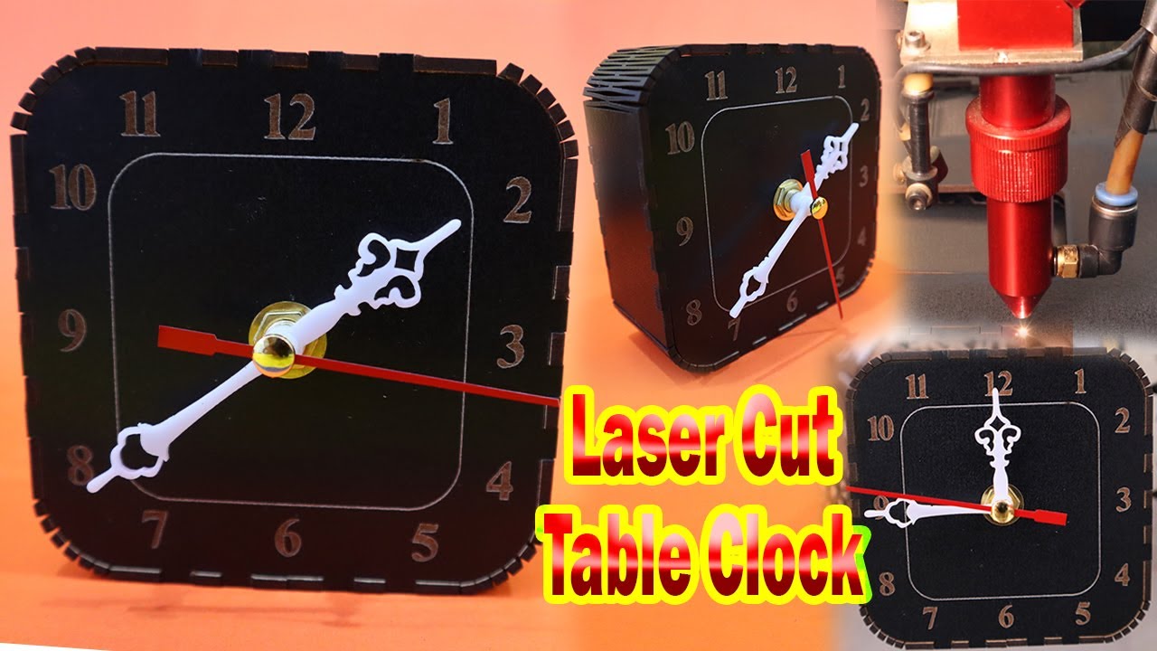 How to make Laser Cut Table Clock | DIY Clock | Making Desk Clock with Living Hinge 