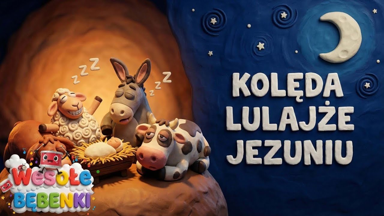 🎶 Lulajże Jezuniu 🌟 KOLĘDA DLA DZIECI Z TEKSTEM 🎶🌟 Wesołe Bębenki