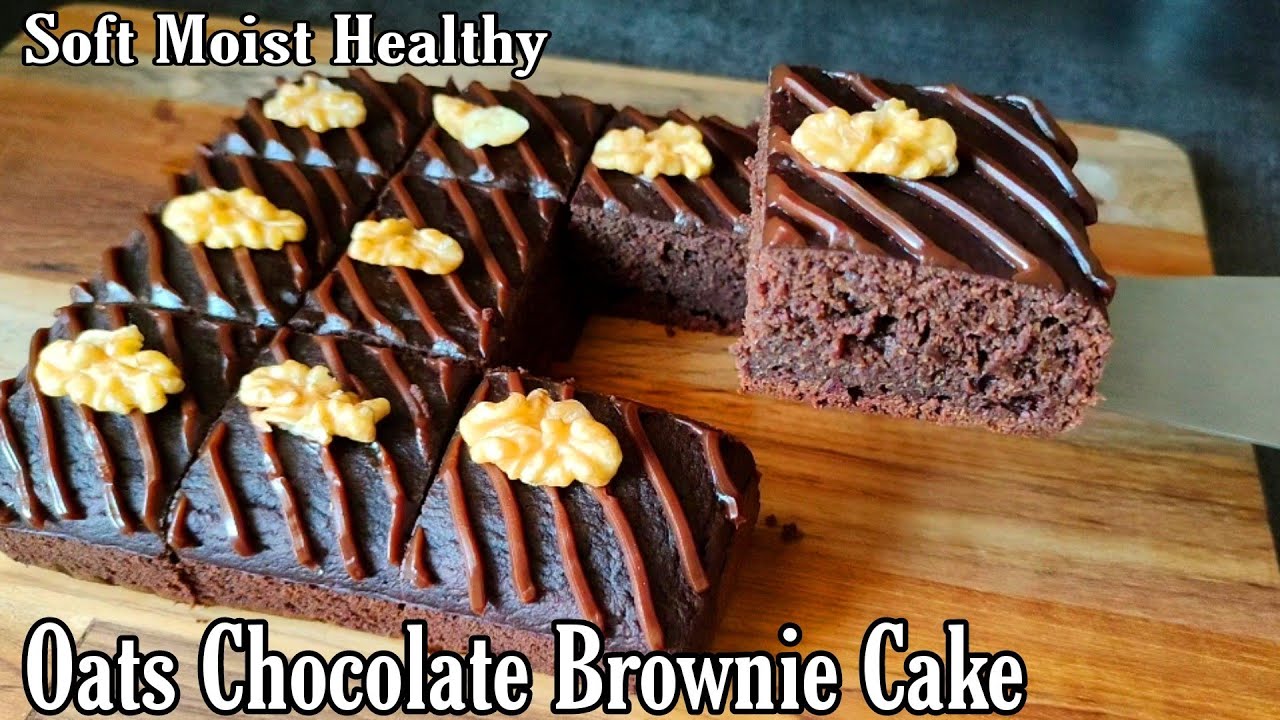 Oats Chocolate Brownie Cake | Healthy Eggless Cake No Maida No Sugar No Jaggery | Easy Cake Recipe