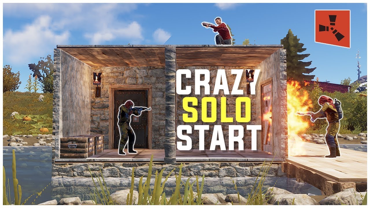 Rust - My CRAZIEST SOLO START Ever (Solo Base Defense & More)