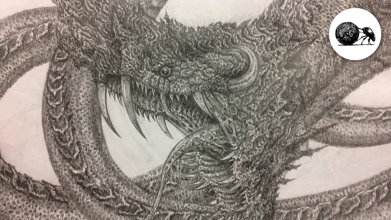 The Art of Leng : Speed Drawing The Dark Naga - (วาด พญานาค สีดำ)