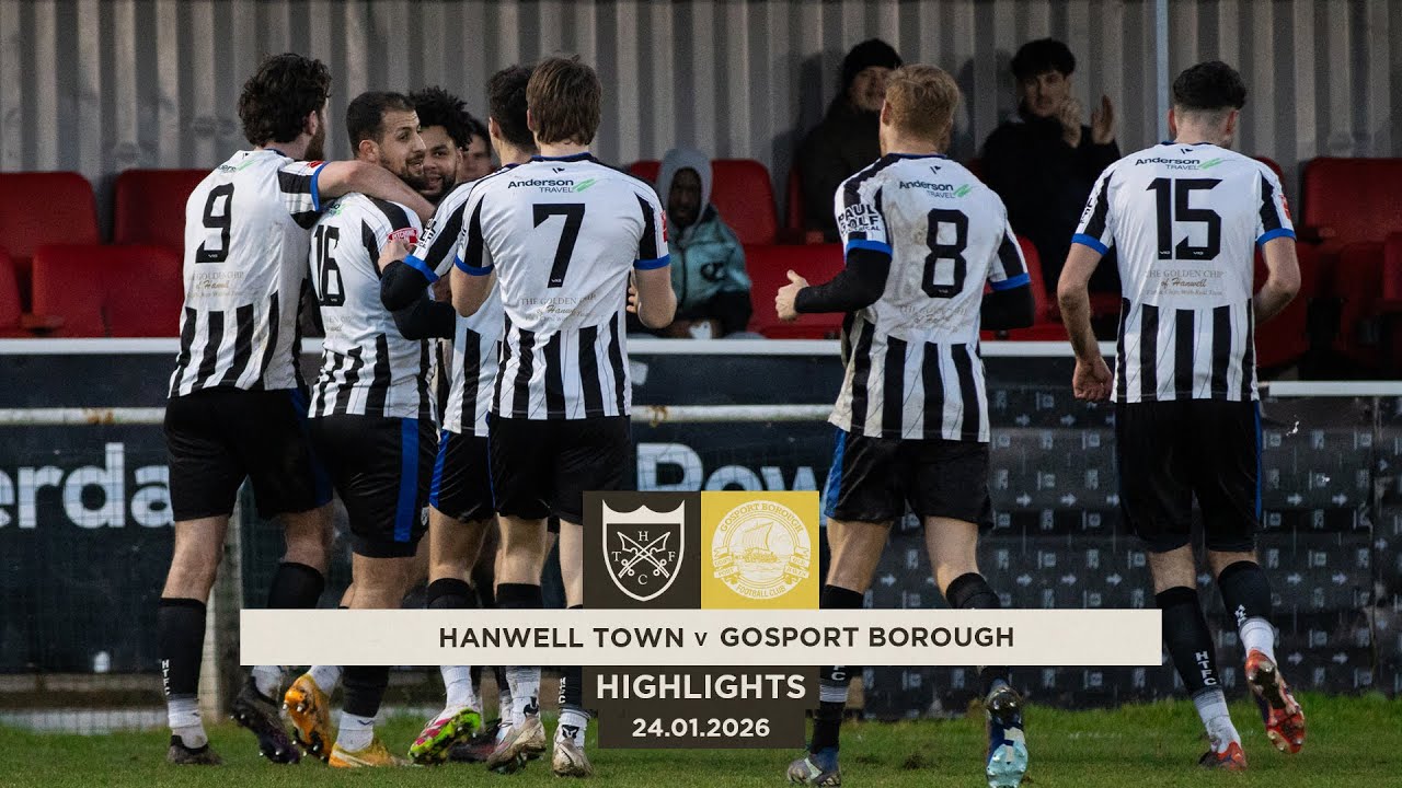GEORDIE BOYS BEAT THE BORO  - Hanwell Town v Gosport Borough - Highlights