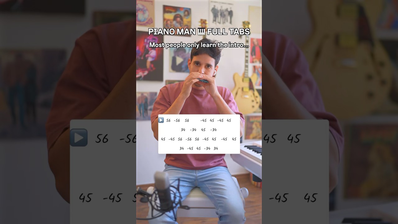 Piano Man 🎹 Harmonica - FULL song TABS