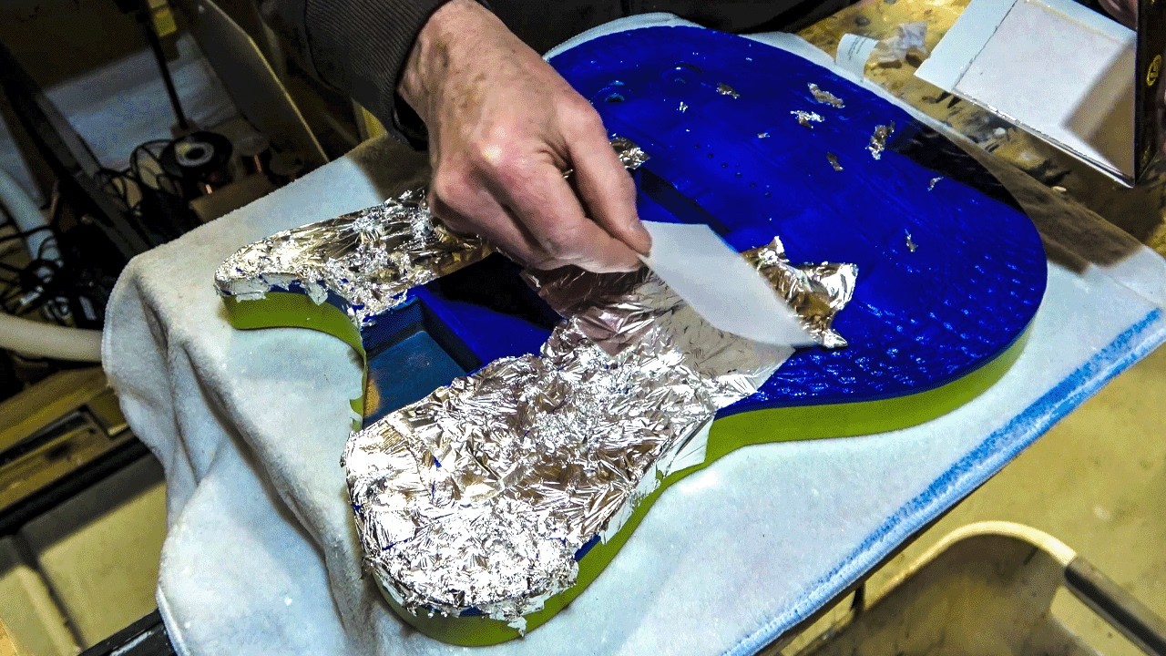 Making A Crocodile Guitar Part 12: Gilding The Body