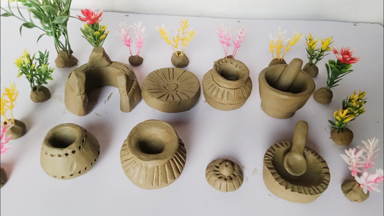 Amazing technique Handmade kitchen set with polymer clay | Indian traditional cookware set