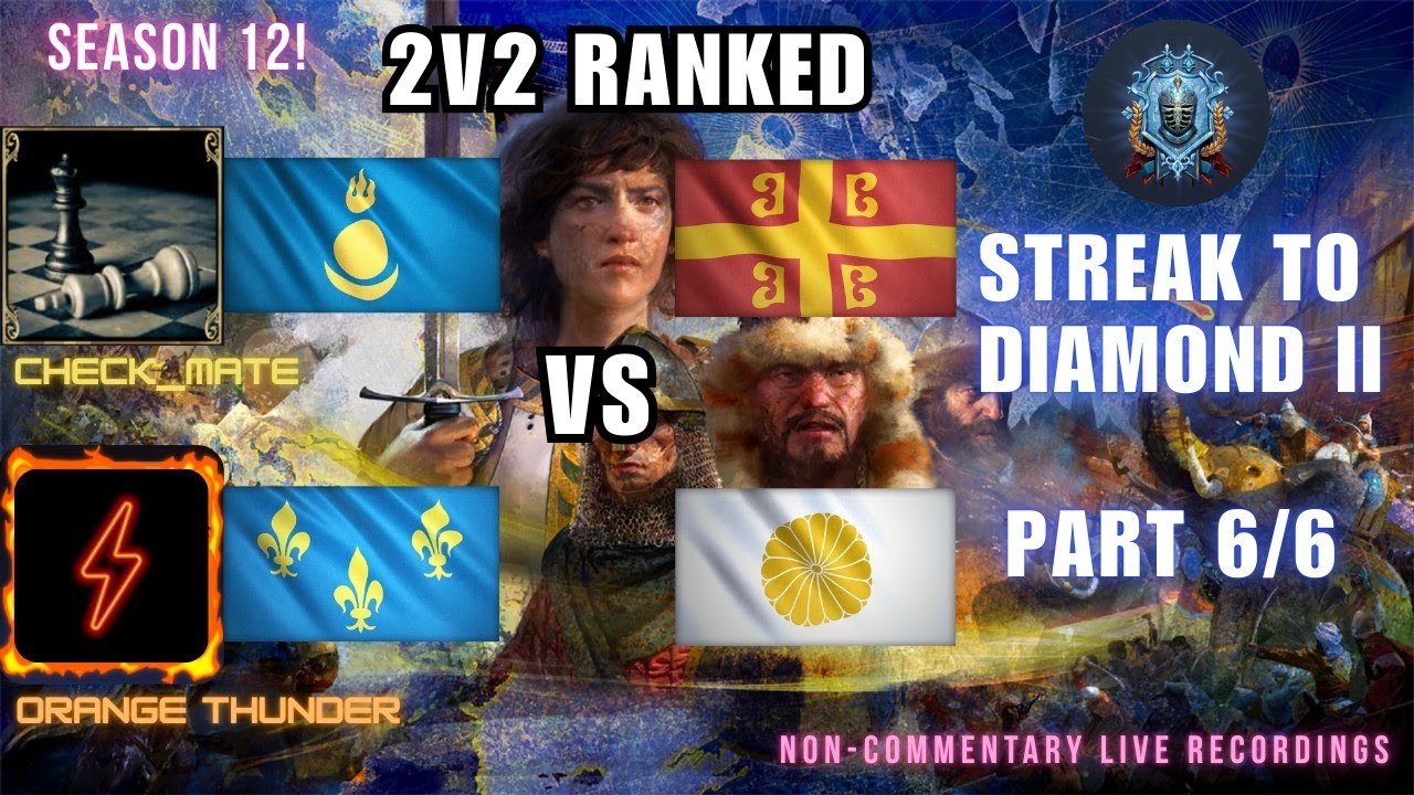 AOE4 2v2 S12 #32: Mongols & French VS Macedonian Dynasty & Japanese on Dry Arabia