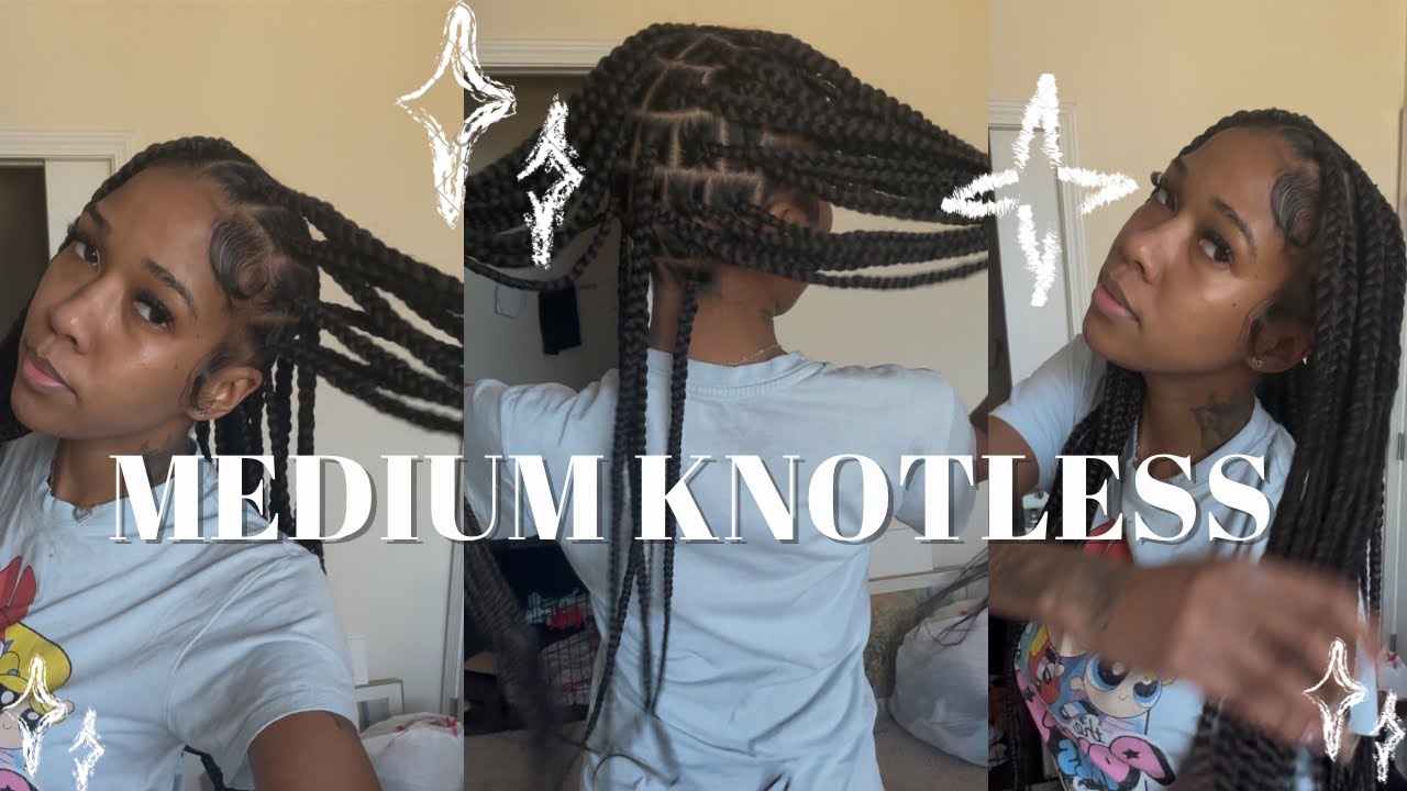 How To DIY Medium Knotless Braids Tutorial 
