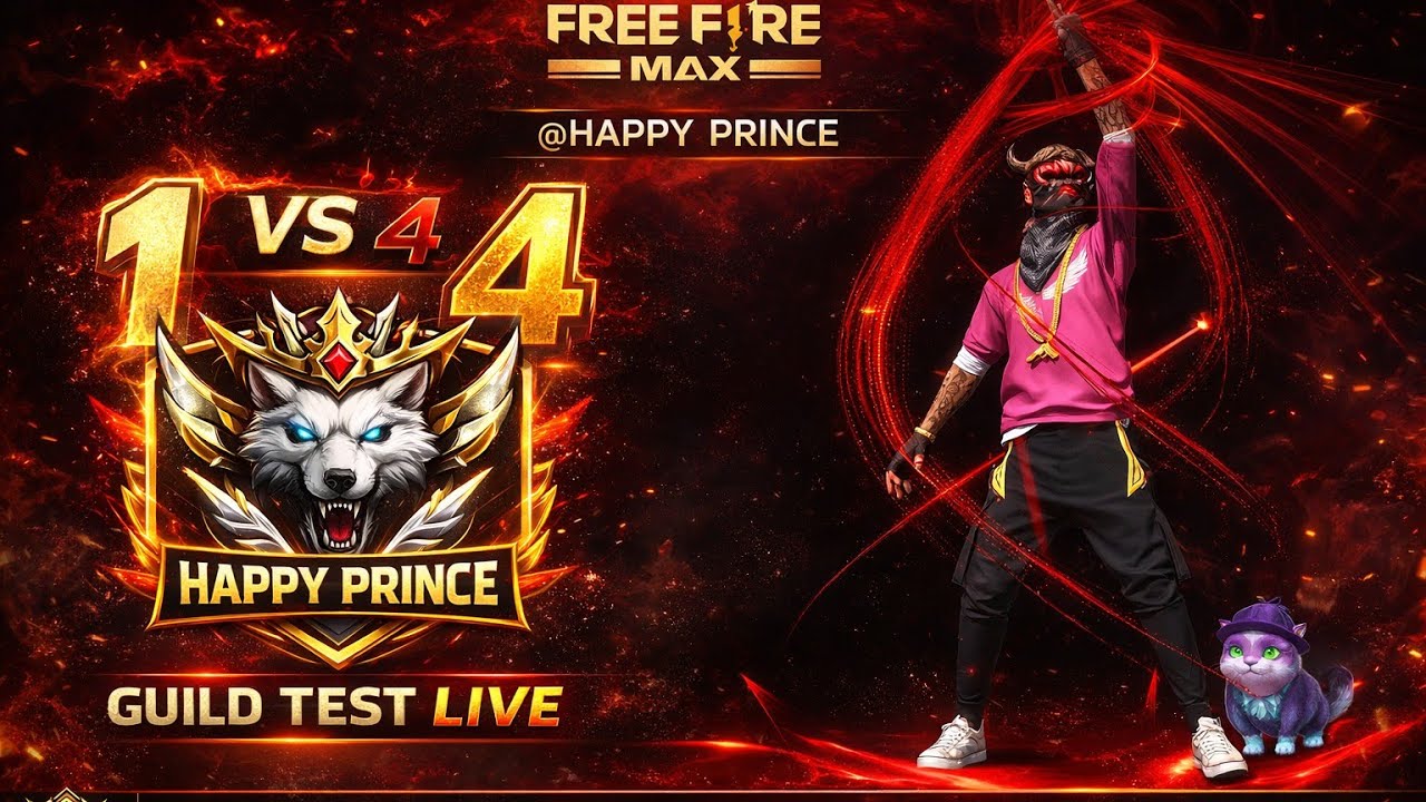 HAPPY PRINCE LIVE ❤️ TEEM CODE WITH SUBSCRIBERS ❤️ #freefirelive#freefire#gyangaming