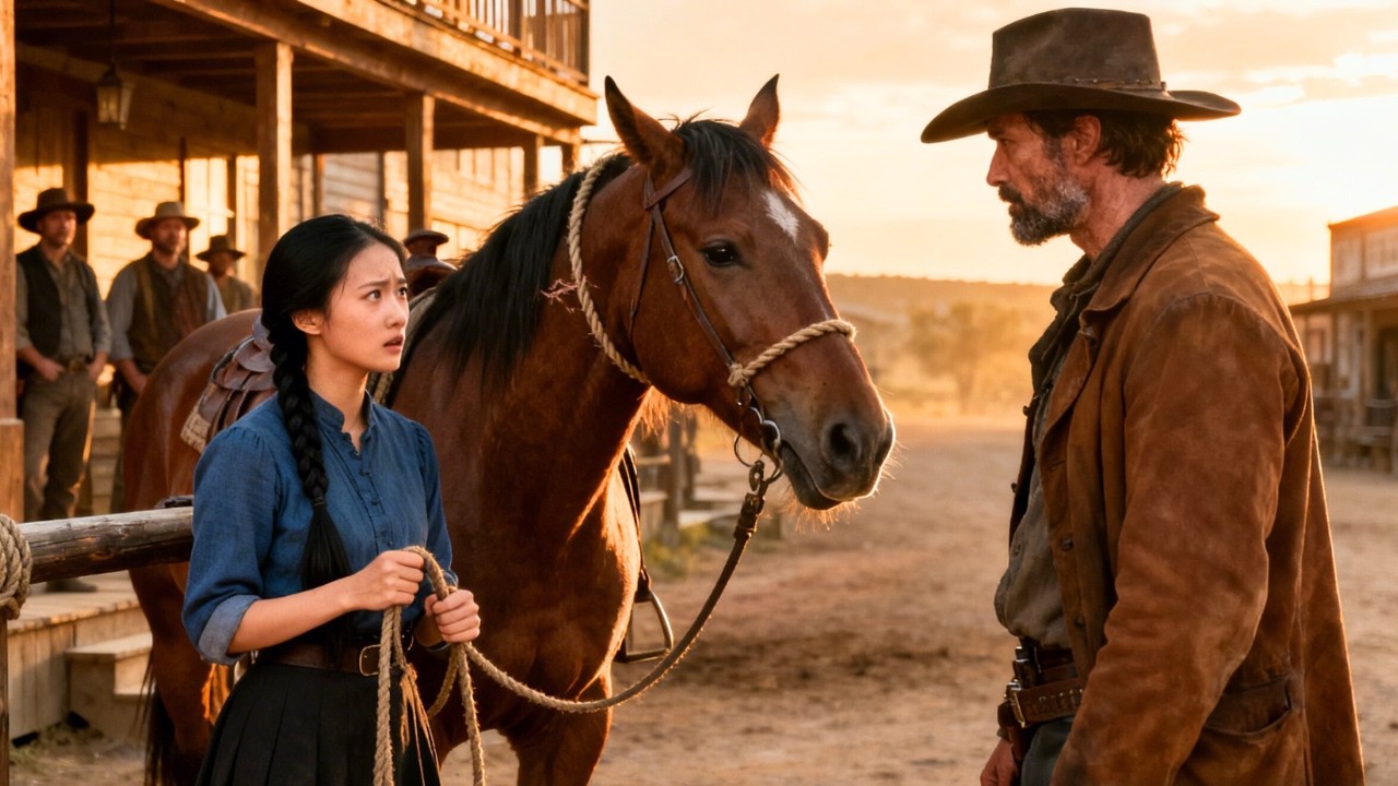 She Refused to Tie Her Horse Outside the Saloon — Until the Cowboy Realized Why