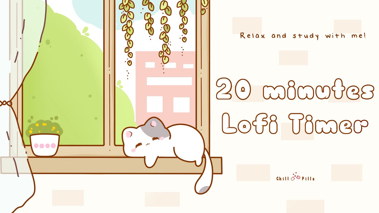 20 minutes - Relax & study with me Lofi | Cat by the window #timer #20minutetimer  #lofi #relaxing