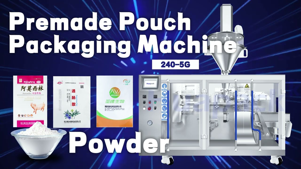 Fully Automatic Powder Pre-made bags Doypack Zipper bags Horizontal Packaging Machine【Huapack】