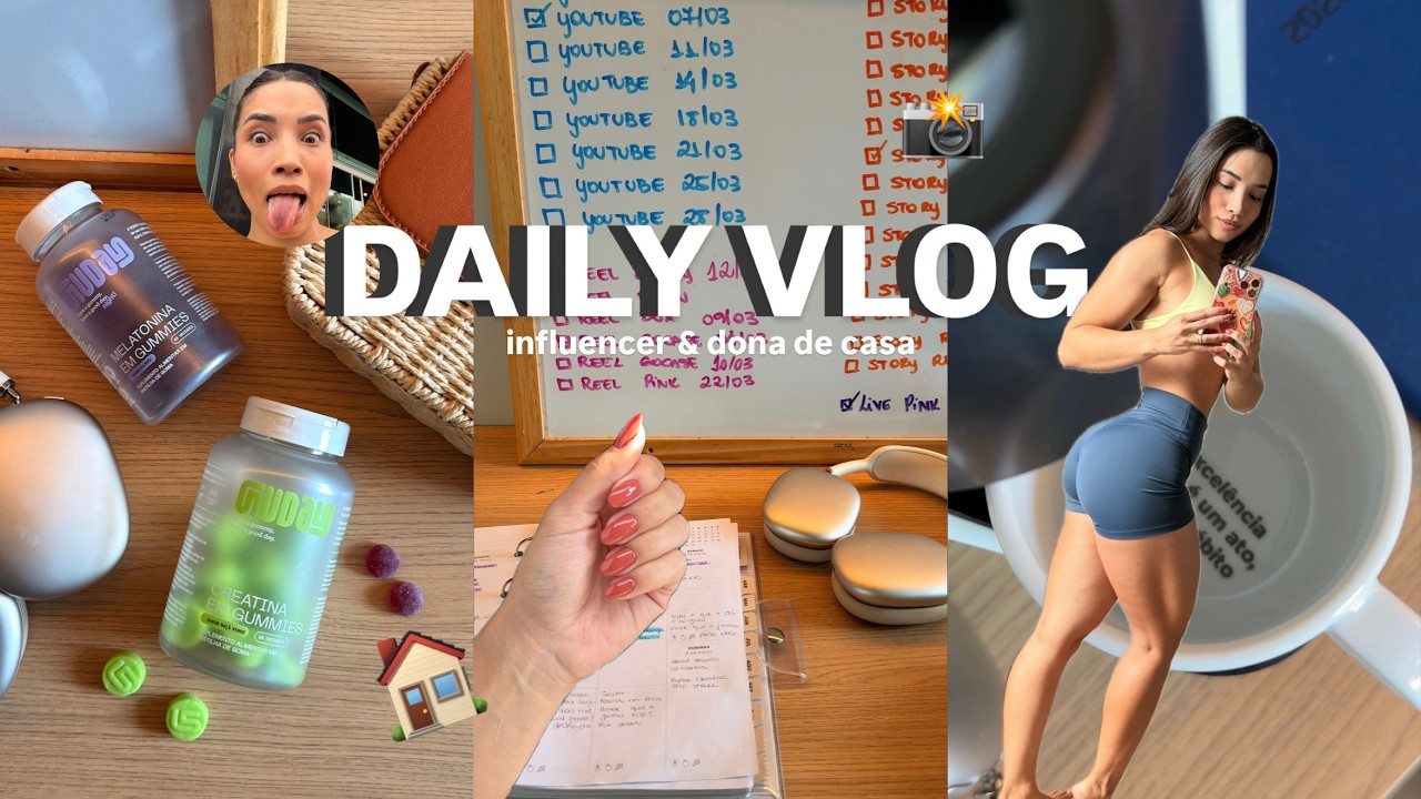 VLOG: vida real, influencer, organização, casa nova, rotina de treino e autocuidado, frango desfiado