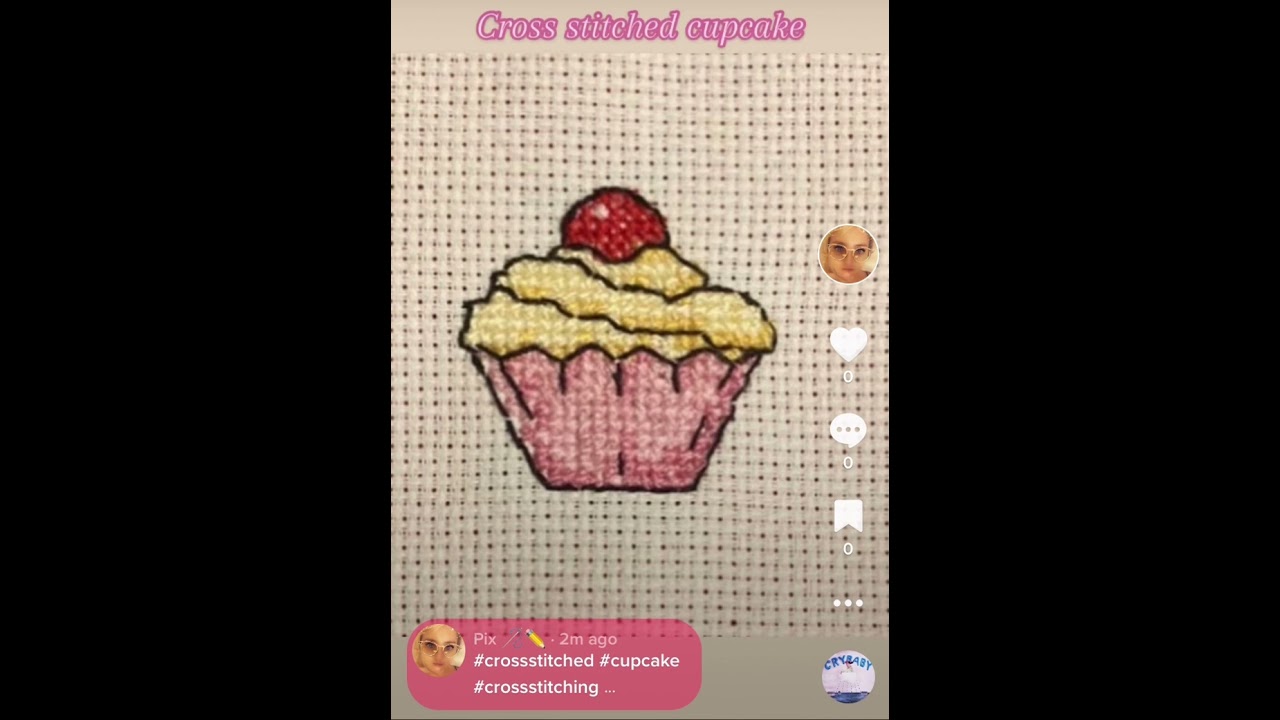 #crossstitched #cupcake