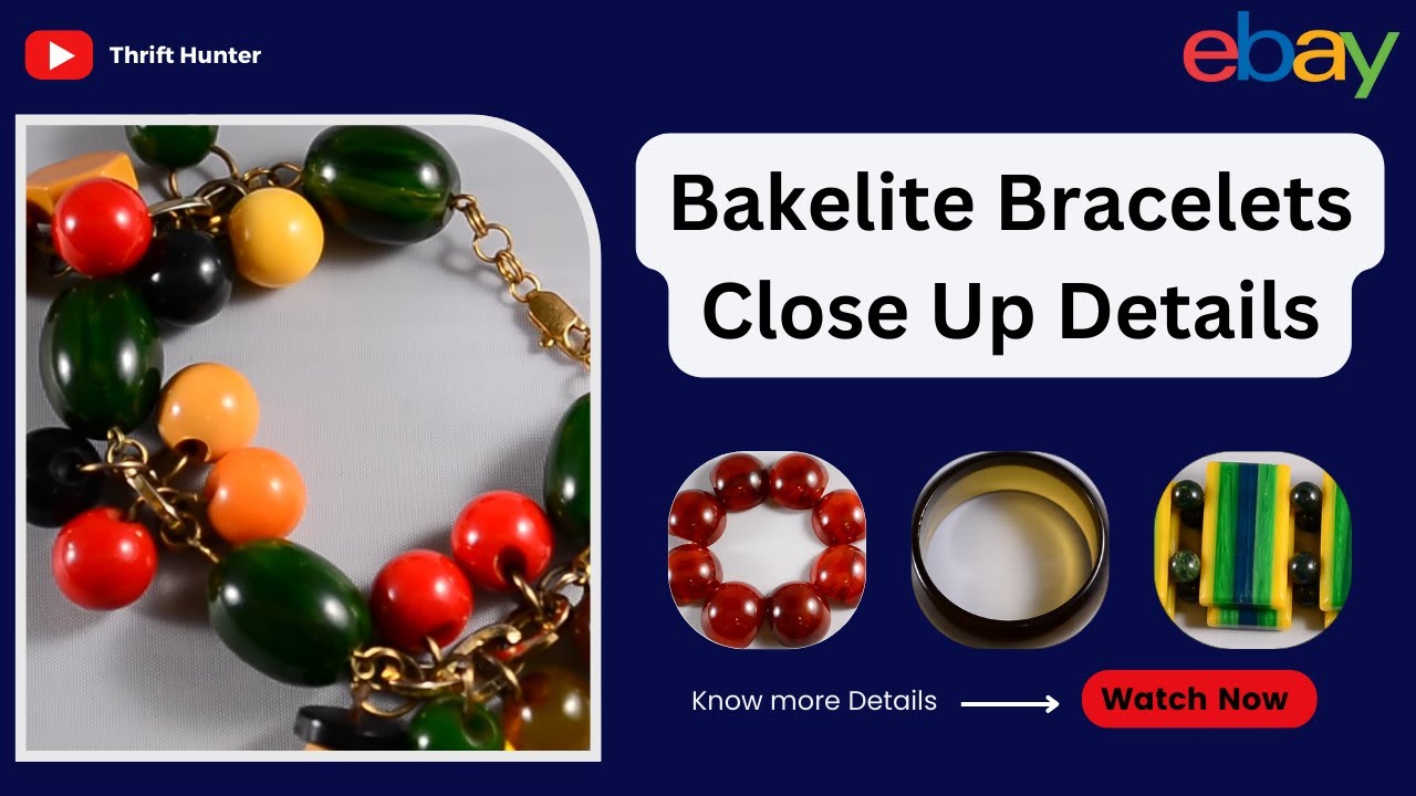Bakelite Bracelets: Close-Up Details & Update - Thrift Hunter Finds | #BakeliteJewelry #119