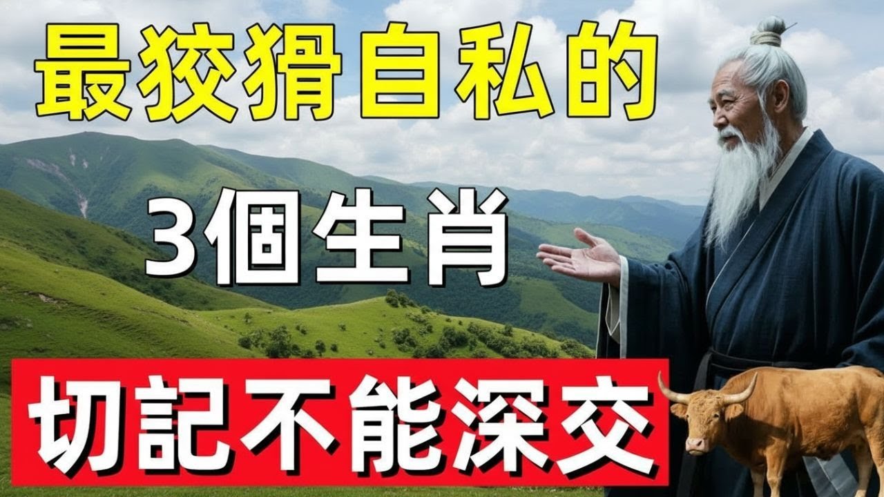 ⛩️☯🐉  千萬要小心！這3個生肖最狡猾自私，切記不能深交，不然吃虧的是妳自己！#修行思維 #修行 #福報 #禪 #道德經 #覺醒 #開悟 #禅修⛩️☯🐉
