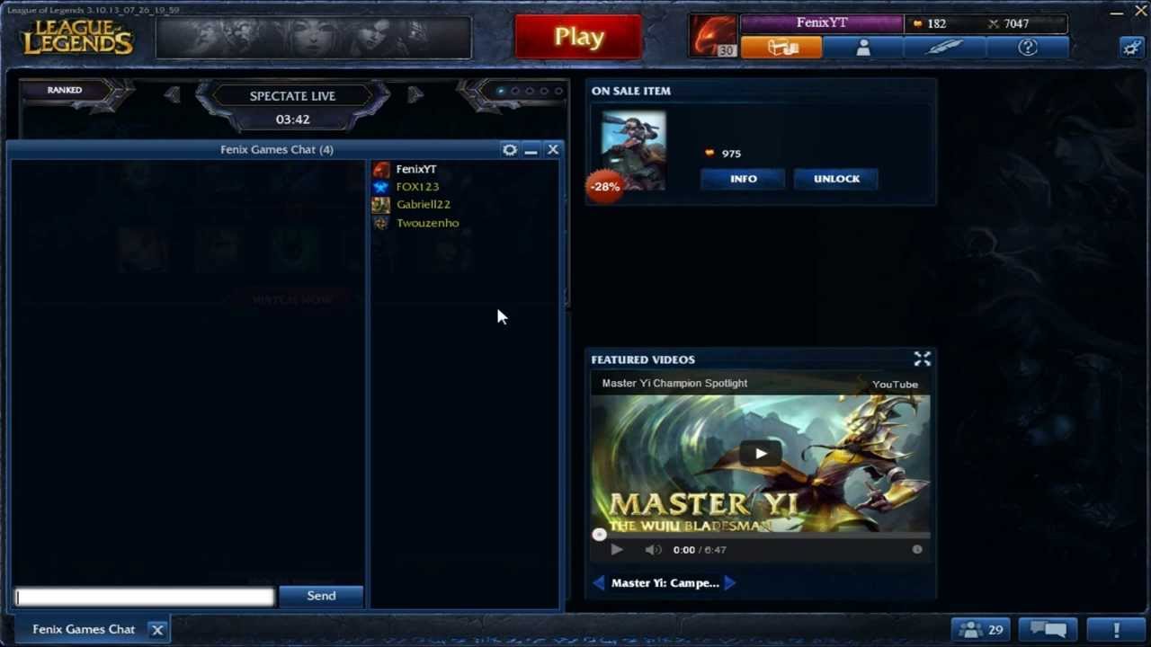 Como mudar o LoL para Inglês / Minha sala de Chat! PT BR]