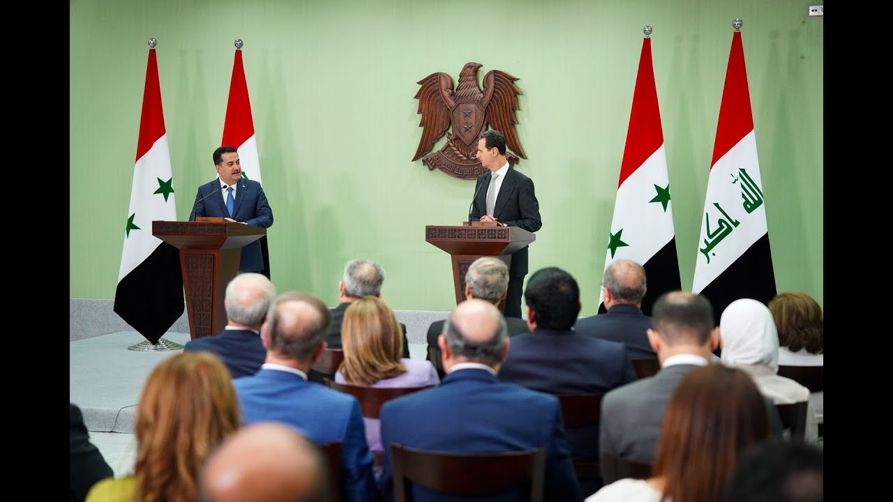 ‎المؤتمر الصحفي المشترك لرئيس مجلس الوزراء السيد محمد شياع السوداني ورئيس الجمهورية العربية السورية