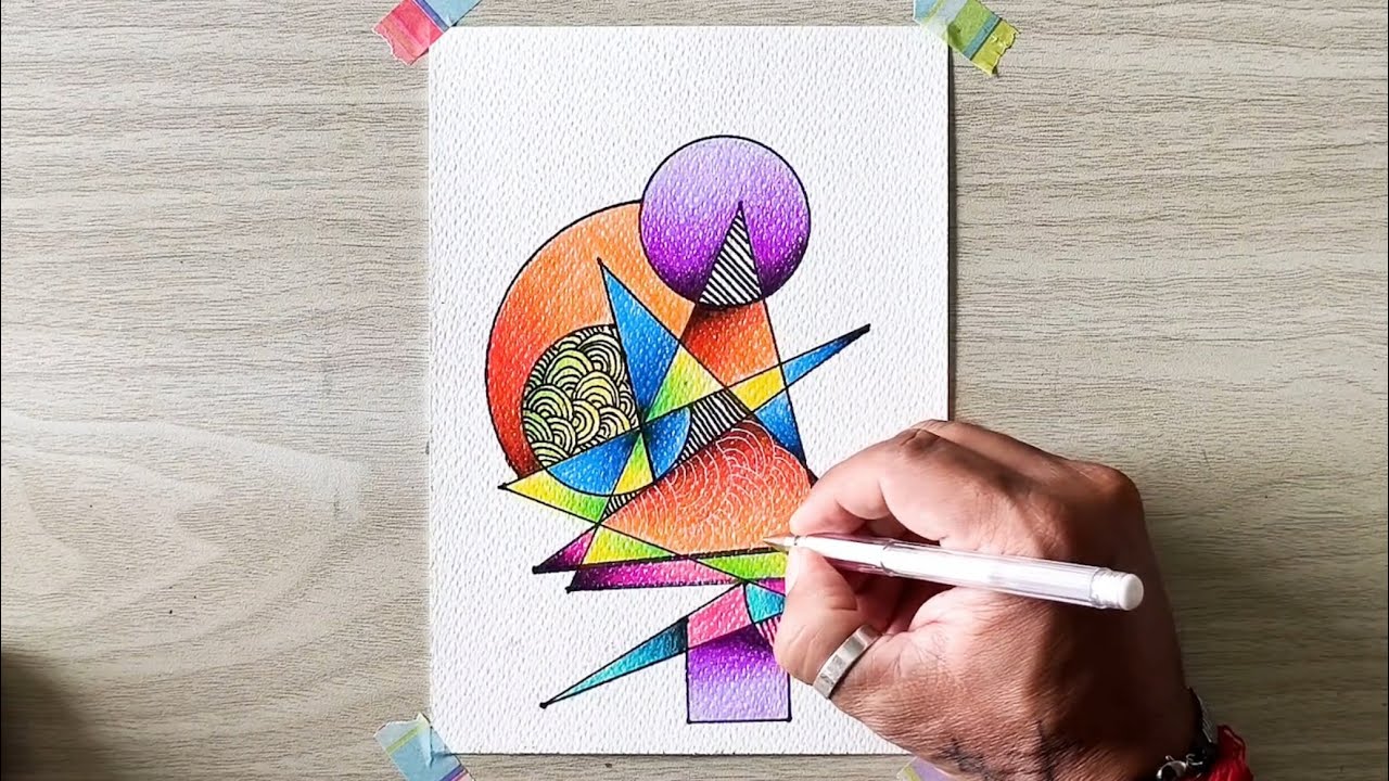 Easy Abstract Doodle Art / Turning simple shapes into magic / 365 Days Challenge / Day #02
