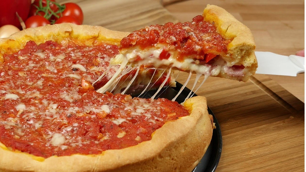 Chicago Style Deep Dish Stuffed Pizza I Pizza backen im Chicago Style