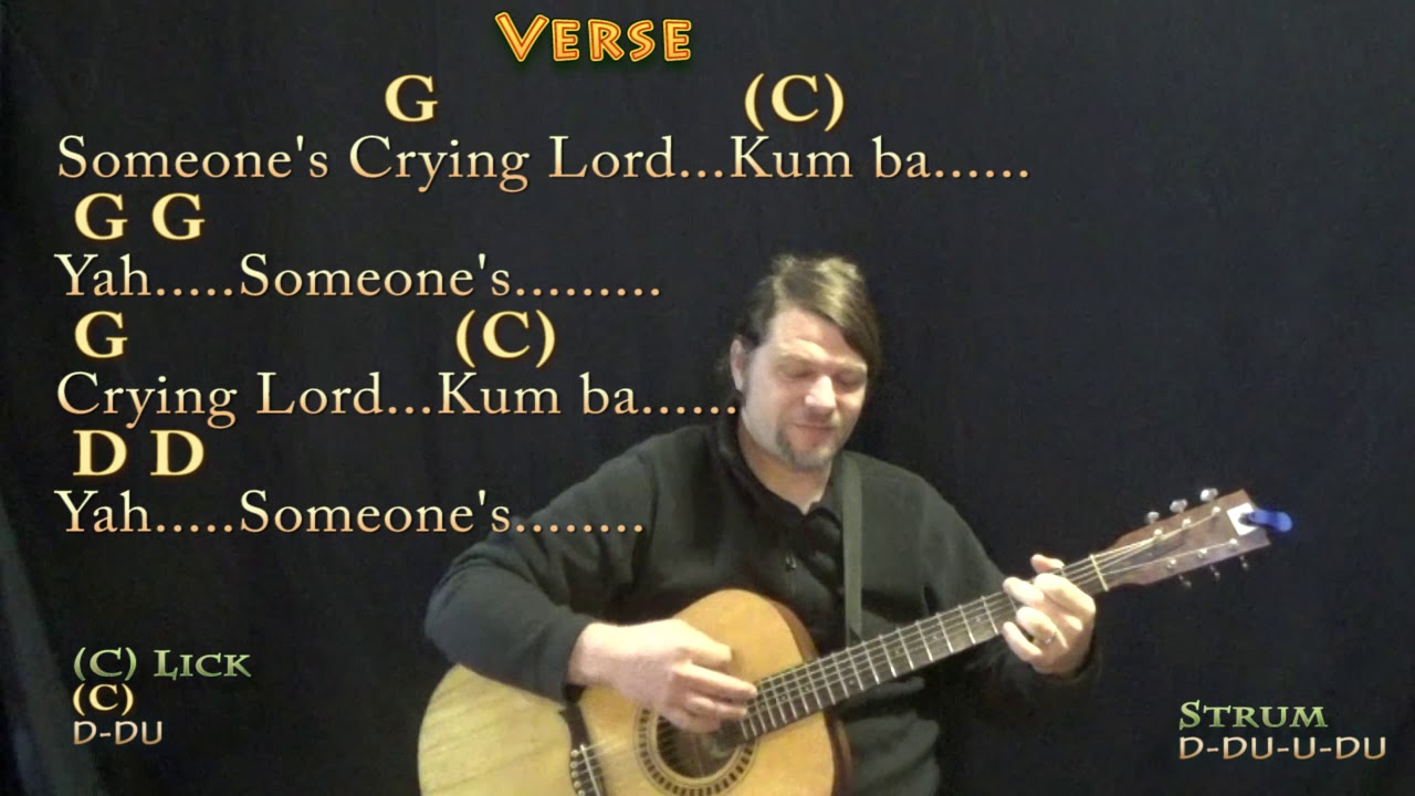 Kumbaya (Spiritual) Strum Guitar Cover Lesson in G with Chords/Lyrics