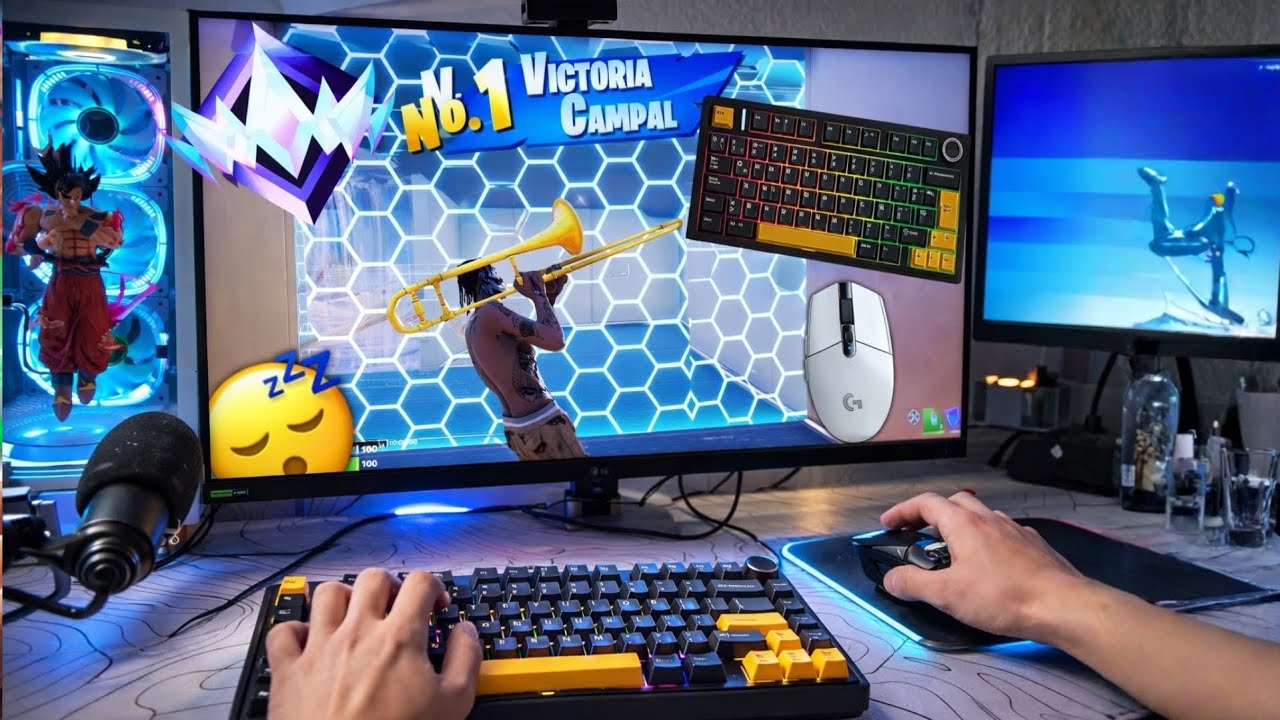 QUIERO SER UN PRO EN FORTNITE ASMR 🏆 | MI NUEVO AULA F75 ⌨️ SUENA INCREÍBLE 😍 240FPS