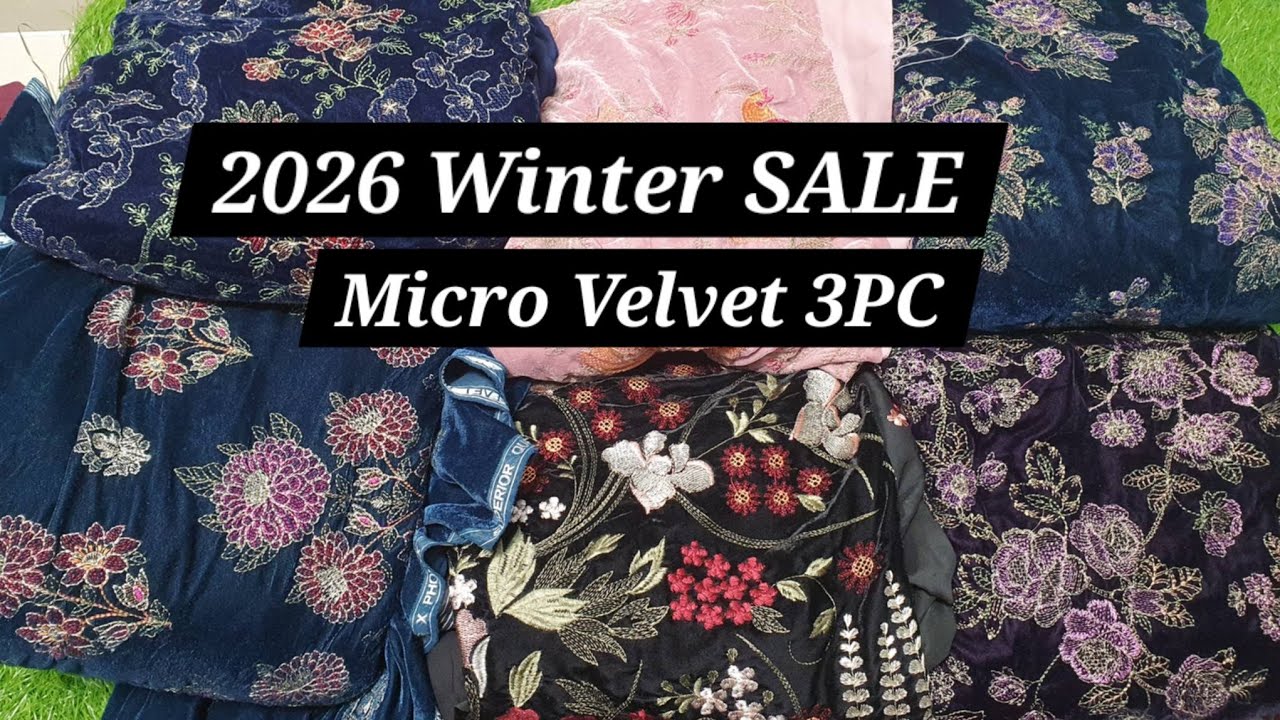 Winter Clearance Sale❄️ Bareeze Original Micro Velvet Dresses