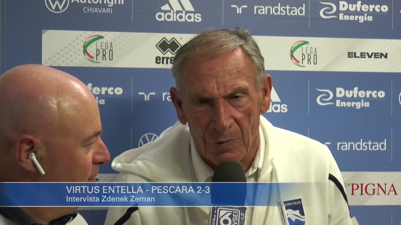 Virtus Entella - Pescara 2-3: Zdenek Zeman