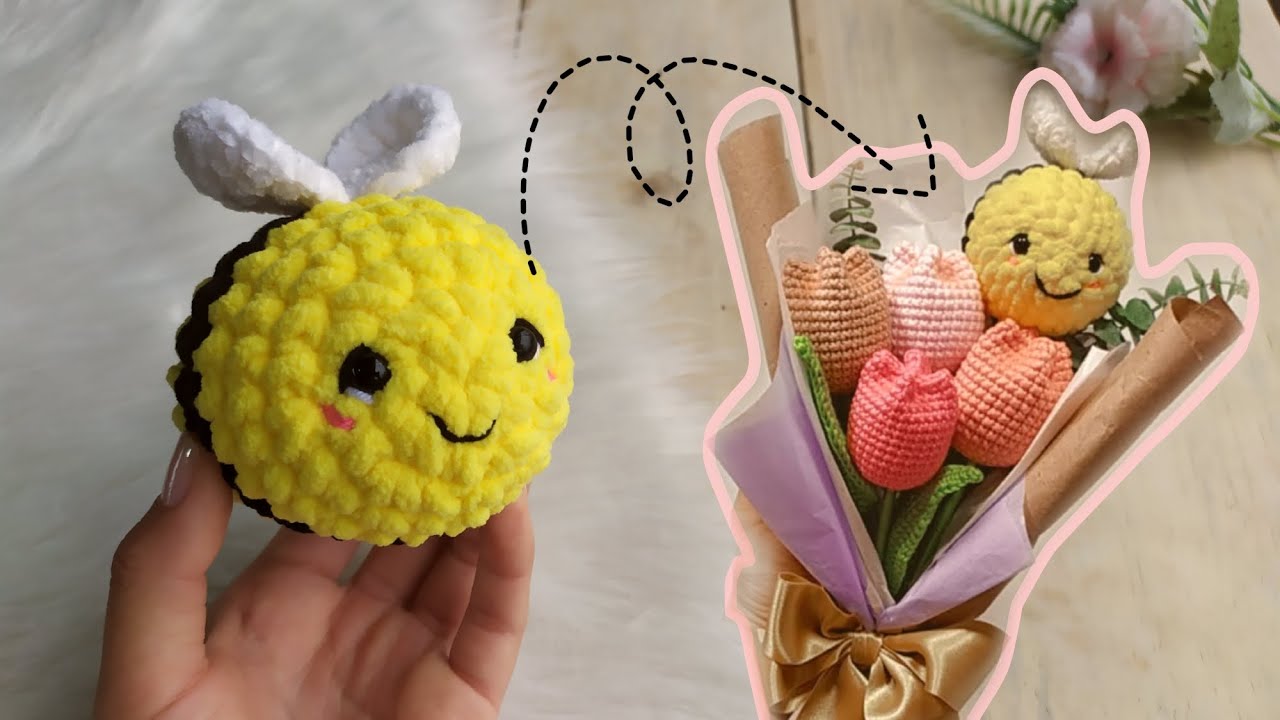 ABEJITA amigurumi fácil - PASO A PASO 🐝- Decora tu ramo de flores tejidas ❤️
