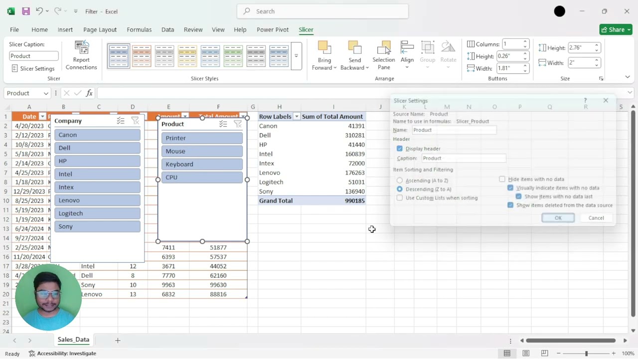 Slicers in PivotTables Excel | Interactive Data Filtering!