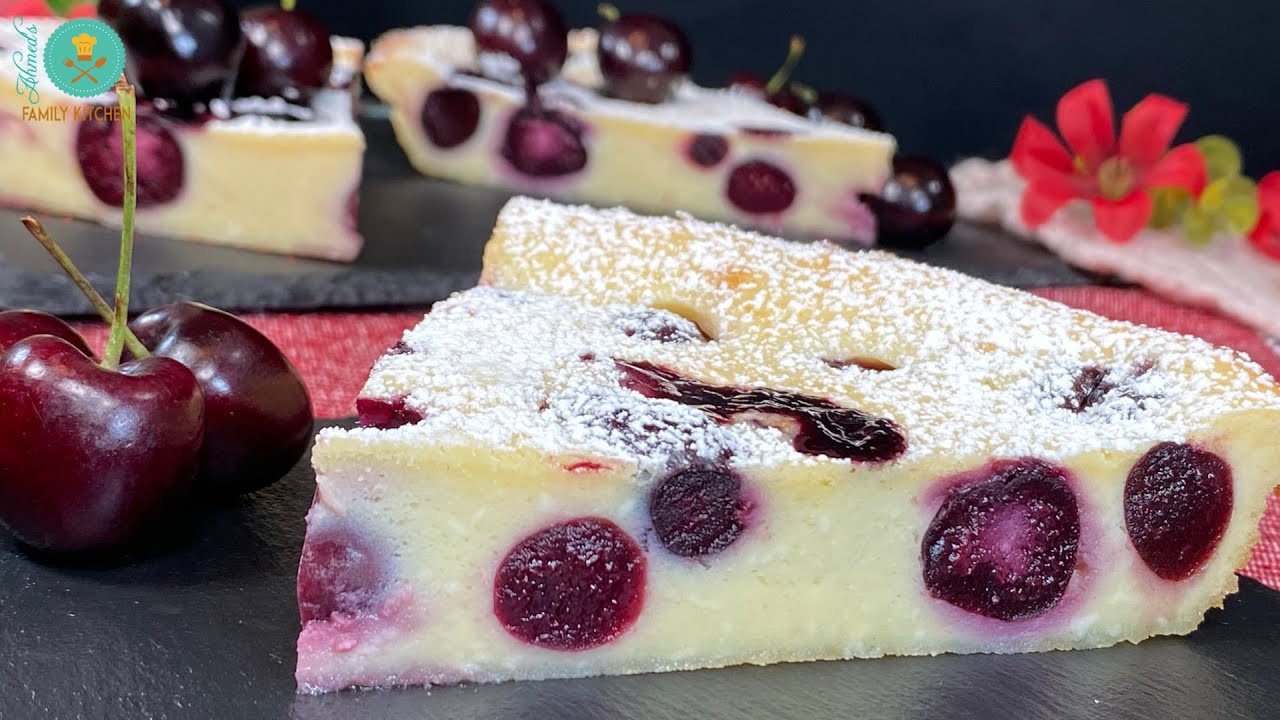 Black Cherry Clafoutis Cake | Most popular fruit dessert In France