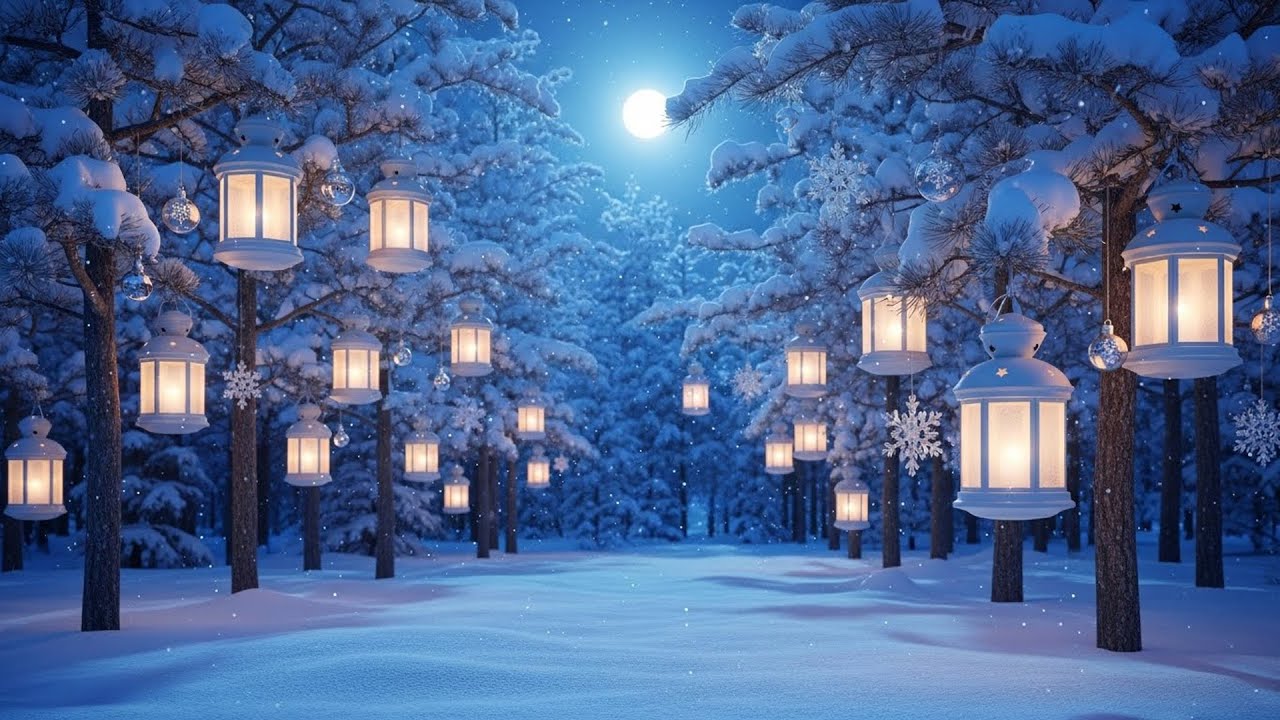 ✨ Winter Lantern Forest Ambience  Relaxing Snow Music for Sleep & Deep Relaxation