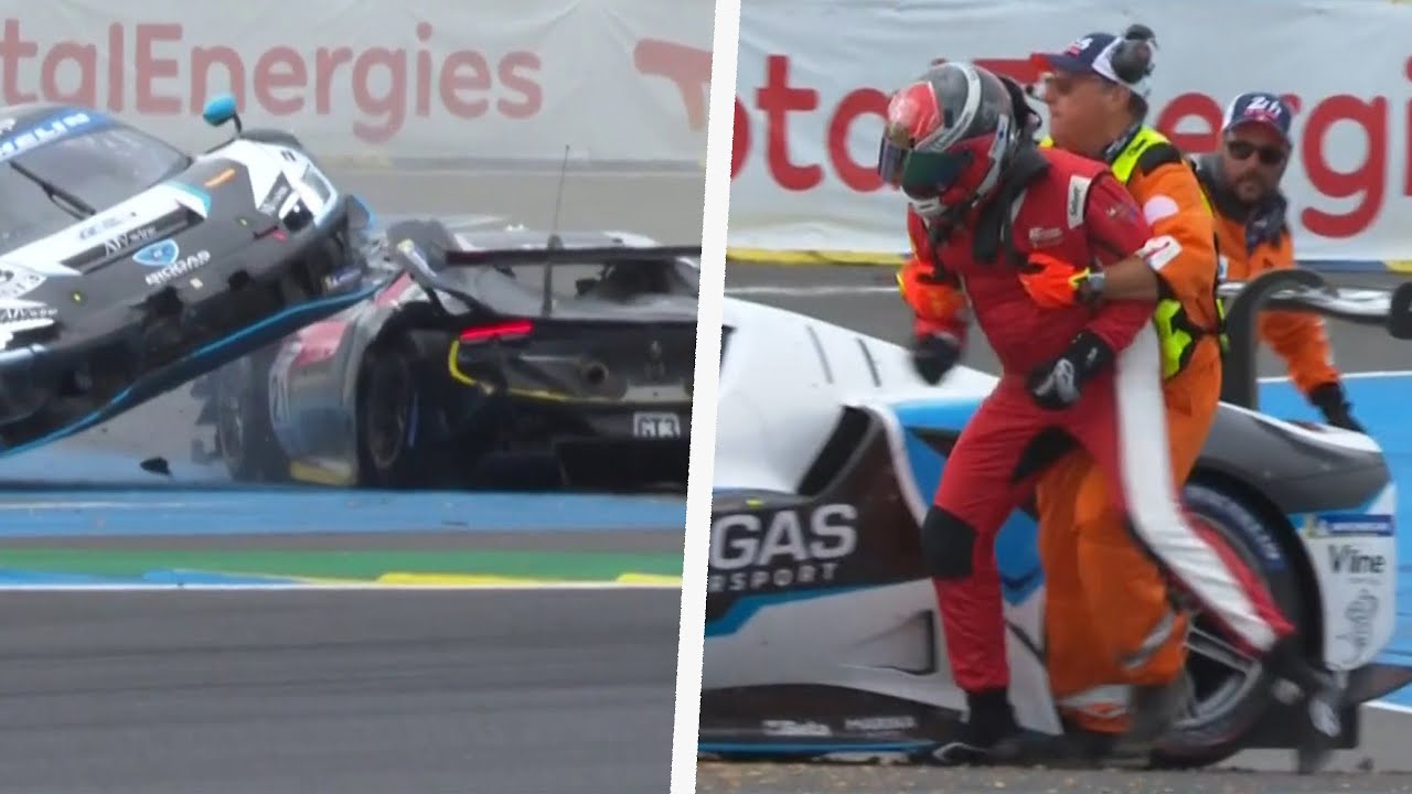 Ausraster in Le Mans! Fahrer prügelt wie von Sinnen auf Auto ein