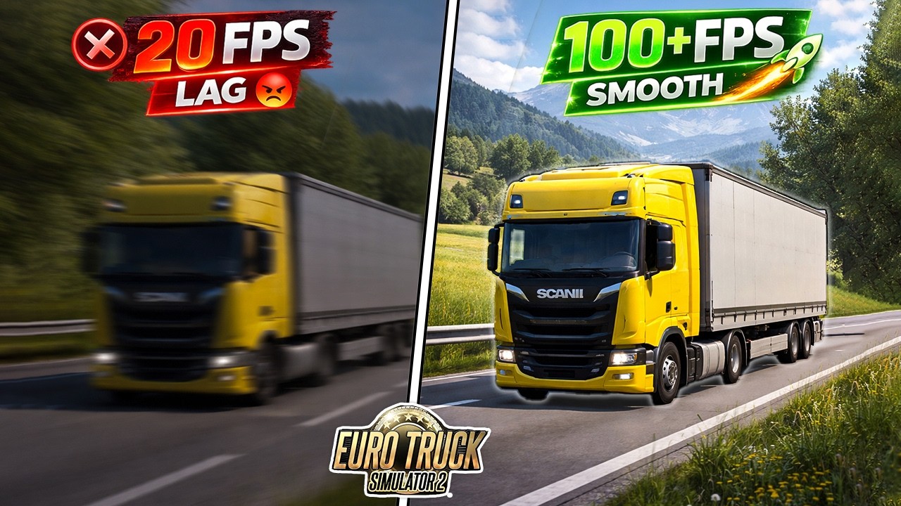 Лучшие настройки для повышения FPS в ETS2 на слабых ПК | Исправление задержек и рывков (2026)