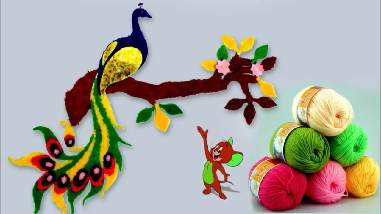 Wall Art Peacock Using Woolen || Handmade Room Decoration Idea || DIY Crafts Idea