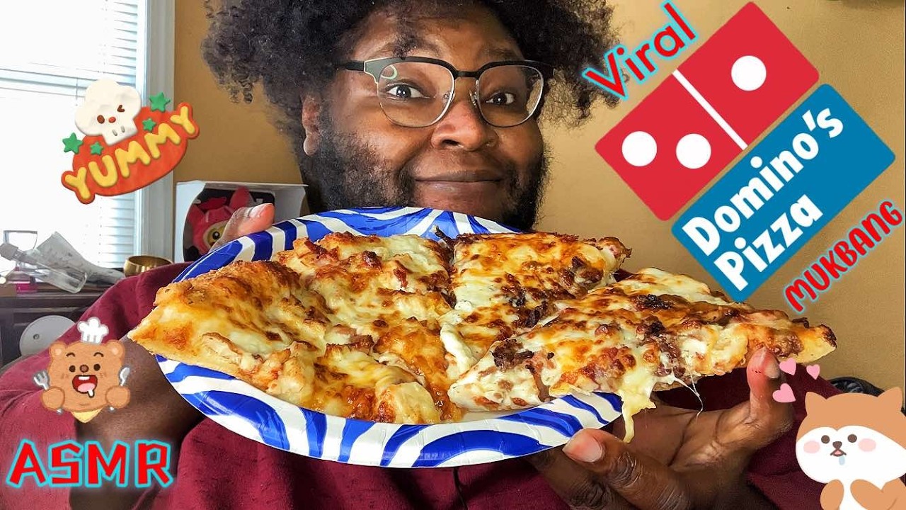 ASMR Viral Domino’s Garlic Parmesan Pan Pizza Mukbang & Chat