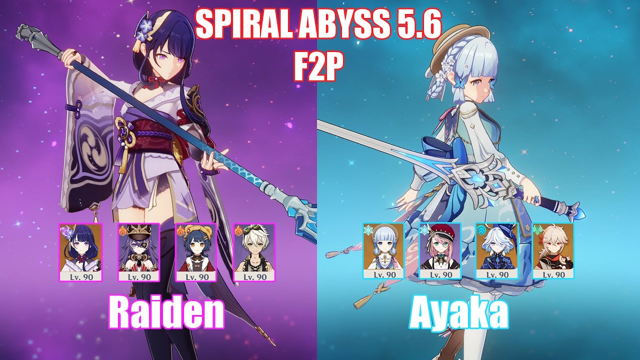 F2P C0 Raiden & C0 Ayaka | Spiral Abyss 5.6 | Genshin Impact