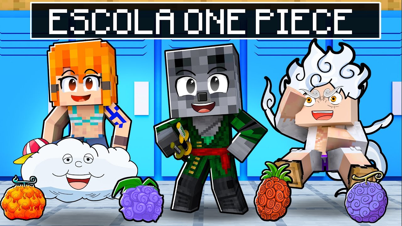 Meu PRIMEIRO DIA na ESCOLA de ONE PIECE do Minecraft